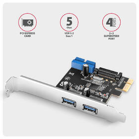 Řadič Axagon PCEU-232RS - 2+2x USB 5Gbps port 

 obrázek produktu 3 z 3