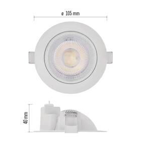 Vestavné svítidlo EMOS Geri 6,5W, 10cm, 780lm, teplá-studená bílá bílé

 obrázek produktu 3 z 5