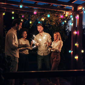 Party osvětlení Solight 15 žárovek, 14m+6m, 10W, RGB, Bluetooth 

 obrázek produktu 7 z 8
