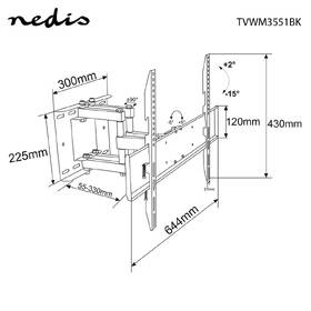 Držák TV Nedis Full Motion nástěnný polohovatelný, pro úhlopříčku 37 - 80 ", nosnost 35 kg černý

 obrázek produktu 8 z 8