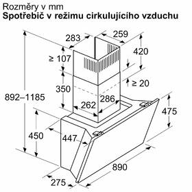 Odsavač par Bosch DWK91LT60 černá barva
