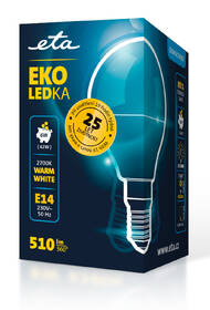 Žárovka LED ETA EKO LEDka mini globe 6W, E14, teplá bílá 

 obrázek produktu 3 z 3