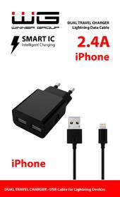 Nabíječka do sítě WG 2xUSB, 2,4A + Lightning kabel černá

 obrázek produktu 1 z 1