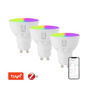 Chytrá žárovka IMMAX GU10 4,8W RGB+CCT, ZigBee, Tuya, 3ks 

 obrázek produktu 2 z 3