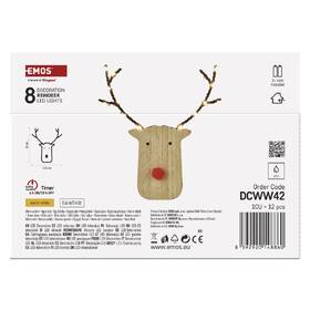 LED dekorace EMOS dřevěný sob, 16 cm, 8LED, vnitřní, teplá bílá, časovač 

 obrázek produktu 3 z 7
