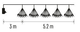 Vánoční osvětlení EMOS 300 LED řetěz - svítící trsy, nano, 5,2 m, vnitřní, teplá bílá, časovač 

 obrázek produktu 7 z 8