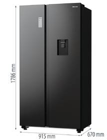 Americká lednice Hisense RS711N4WFD černá barva
