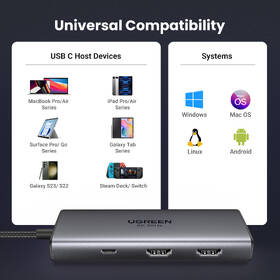 Dokovací stanice UGREEN USB-C/2×USB-C, 2×USB, 2×HDMI šedá

 obrázek produktu 11 z 11