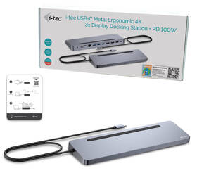 Dokovací stanice i-tec USB-C Metal Ergonomic 4K 3x Display, PD 100W 

 obrázek produktu 3 z 3