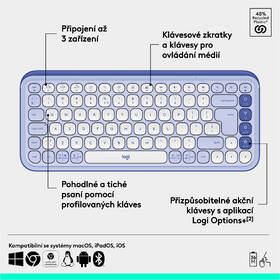 Klávesnice Logitech POP ICON, US layout fialová

 obrázek produktu 6 z 10