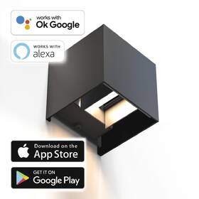 Nástěnné svítidlo Hama SMART WiFi, čtvercové, 10 cm, IP44 černé

 obrázek produktu 1 z 4