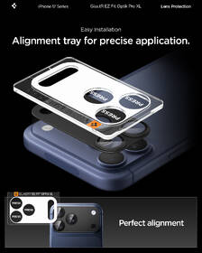 Ochranné sklo čočky fotoaparátu Spigen tR EZ Fit Optik Pro XL na Apple iPhone 17 Pro Max černé

 obrázek produktu 13 z 15