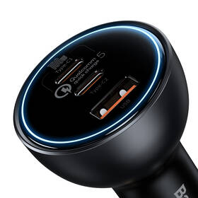 Adaptér do auta Baseus QC 5, 1x USB, 2x USB-C 160W + kabel USB-C 100W 1m černý

 obrázek produktu 2 z 9