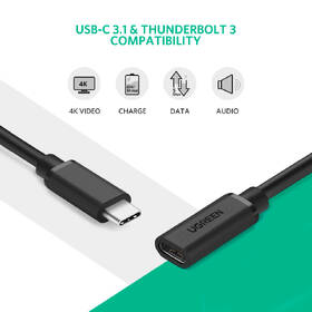 Kabel UGREEN USB-C, prodlužovací, 0,5m černý

 obrázek produktu 1 z 4
