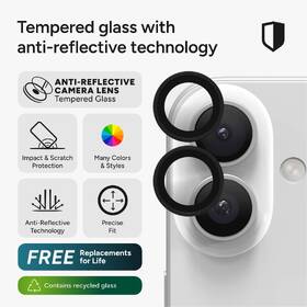 Ochranné sklo čočky fotoaparátu ZAGG InvisibleShield Premium GL (CameraRings) na Apple iPhone 17/16/16 Plus černé

 obrázek produktu 5 z 11