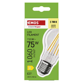 Žárovka LED EMOS Filament A60, 7,8 W, E27, teplá bílá 

 obrázek produktu 4 z 7