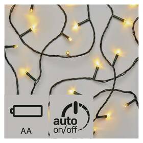 Vánoční osvětlení EMOS 80 LED řetěz, 3×AA, IP44, 5,6m, teplá bílá, časovač 

 obrázek produktu 1 z 5
