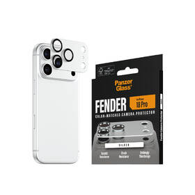 Tvrzené sklo PanzerGlass FENDER na Apple iPhone 18 Pro, ochranný hliníkový prvek fotoaparátu stříbrné

 obrázek produktu 2 z 6