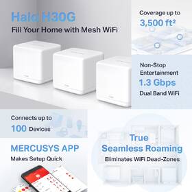 Komplexní Wi-Fi systém Mercusys Halo H30G (3-pack) 
