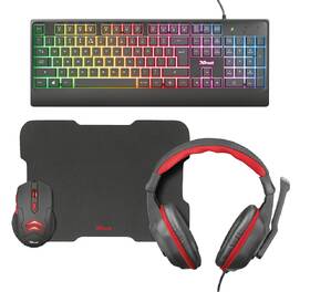 Herní set Trust ZIVA 4-in-1 Gaming Bundle - set klávesnice a myši, sluchátek a podložky k myši 

 obrázek produktu 1 z 6