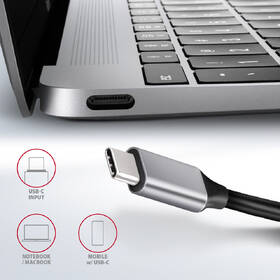 USB Hub Axagon USB 3.2 Gen 1 hub, 3x USB-A, HDMI 4k/60Hz, RJ-45 GLAN, PD 100W, kabel USB-C 20cm šedý

 obrázek produktu 6 z 7