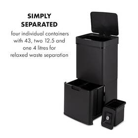 Odpadkový koš Klarstein Royal Trash Matte Black, 72 l černý

 obrázek produktu 1 z 10