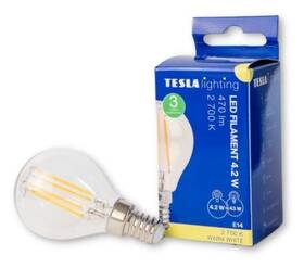 Žárovka LED Tesla Lightning filament miniglobe, E14, 4,2W, teplá bílá 

 obrázek produktu 2 z 3