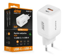 Nabíječka do sítě Aligator Power Delivery 45W, 1×USB-A + 1×USB-C bílá

 obrázek produktu 2 z 4