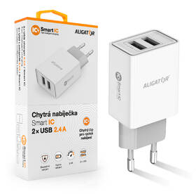 Nabíječka do sítě Aligator 2,4A, 2xUSB, smart IC bílá

 obrázek produktu 2 z 2