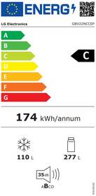 Chladnička s mrazničkou LG GBV22NCCEP černá barva

