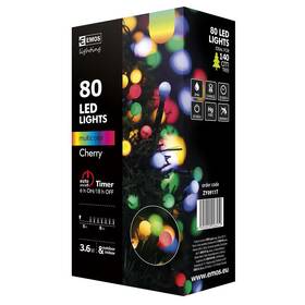 Vánoční osvětlení EMOS 80 LED, kulička, 8m, řetěz, vícebarevná, časovač, i venkovní použití 

 obrázek produktu 17 z 17
