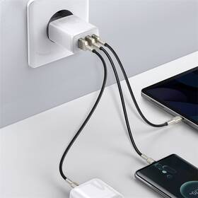 Nabíječka do sítě Baseus 2x USB-A, 1x USB-C, 30W bílá barva
