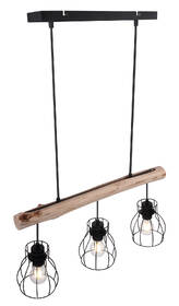 Závěsné svítidlo GLOBO Mina, 3xE27, 40W černé/dřevo

 obrázek produktu 4 z 4