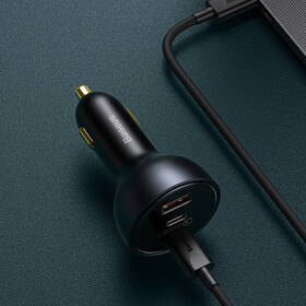 Adaptér do auta Baseus QC 5, 1x USB, 2x USB-C 160W + kabel USB-C 100W 1m černý

 obrázek produktu 7 z 9
