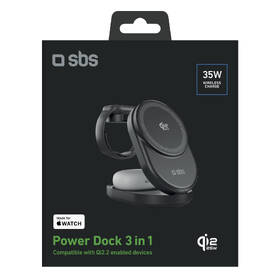 Bezdrátová nabíječka SBS Qi2 Folding 3-in-1, 25 W černá

 obrázek produktu 1 z 1