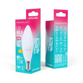 Žárovka LED Forever E14, svíčka, 8,5W neutrální bílá 

 obrázek produktu 2 z 2