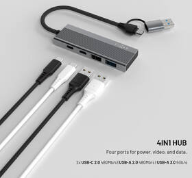 USB Hub FIXED USB-C 4-port, USB-A adapter šedý

 obrázek produktu 5 z 6