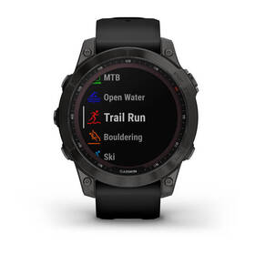 Chytré hodinky Garmin fenix 7 Sapphire Solar - Titan Carbon Gray/Black Silicone Band 

 obrázek produktu 4 z 10