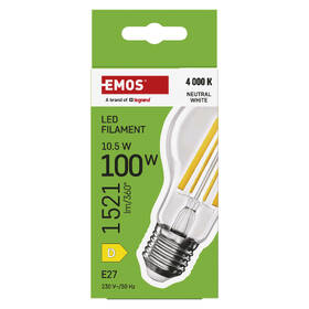 Žárovka LED EMOS Filament A60, 10,5 W, E27, neutrální bílá 

 obrázek produktu 4 z 7