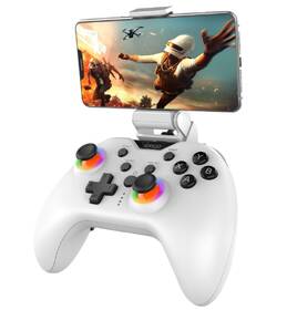 Gamepad iPega 9111B Bluetooth RGB pro Android/iOS/PS3/PS4/PC/N-Switch bílá barva
