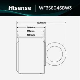 Pračka Hisense WF3S8045BW3 bílá barva

