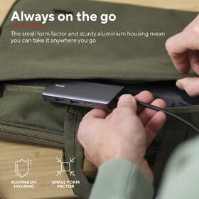 USB Hub Trust DALYX, 6-in-1 USB-C Multi-Port stříbrný

 obrázek produktu 10 z 11