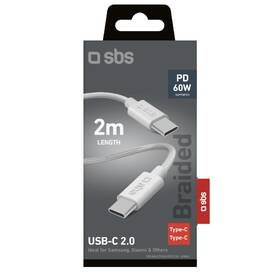 Kabel SBS USB-C/USB-C, PD, 60 W, 2 m šedá barva
