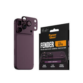 Tvrzené sklo PanzerGlass FENDER  na Apple iPhone 18 Pro, ochranný hliníkový prvek fotoaparátu vínové

 obrázek produktu 2 z 6