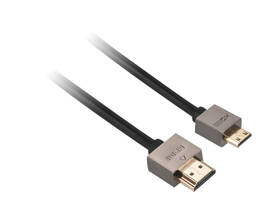 Kabel GoGEN HDMI / HDMI mini, 1,5m, v1.4, pozlacený, High speed, s ethernetem černá barva
