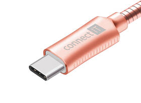 Kabel Connect IT Wirez Steel Knight USB/USB-C, ocelový, opletený, 1m růžový/zlatý

 obrázek produktu 1 z 3