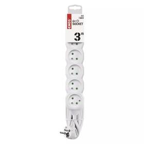 Kabel prodlužovací EMOS 6x zásuvka, 3m bílá

 obrázek produktu 1 z 4