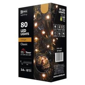 Vánoční osvětlení EMOS 80 LED, 8m, řetěz, jantarová, časovač 

 obrázek produktu 8 z 8