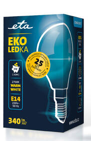 Žárovka LED ETA EKO LEDka mini globe 4W, E14, teplá bílá 

 obrázek produktu 3 z 3