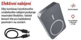 Powerbanka EMOS WI 1046, 10 000 mAh, 20 W+Wireless šedá

 obrázek produktu 16 z 19